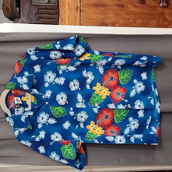 Kennington Ltd. California Mens Tropical Hawaiian Shirt VIBRANT Floral Sz L EUC - Picture 1 of 9